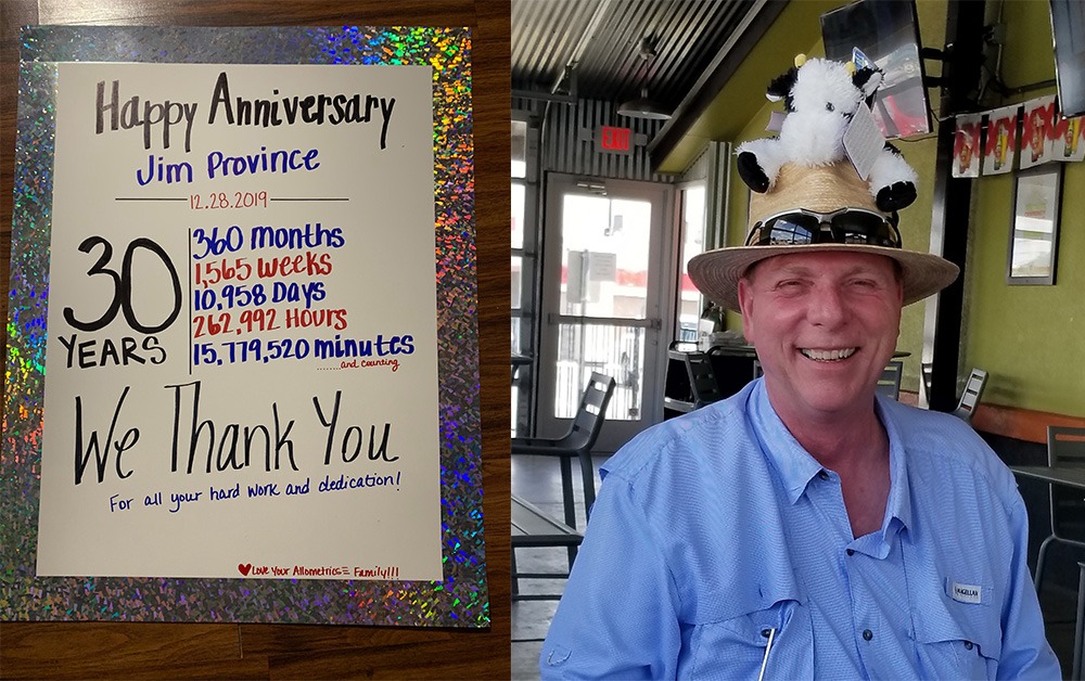 Happy 30 year anniversary to our Senior Technical Sales Engineer, Jim Province!