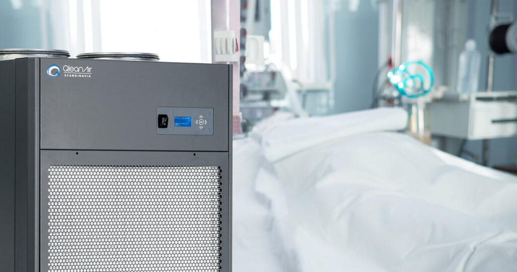 Controlled environment services air filtration unit in a medical facility